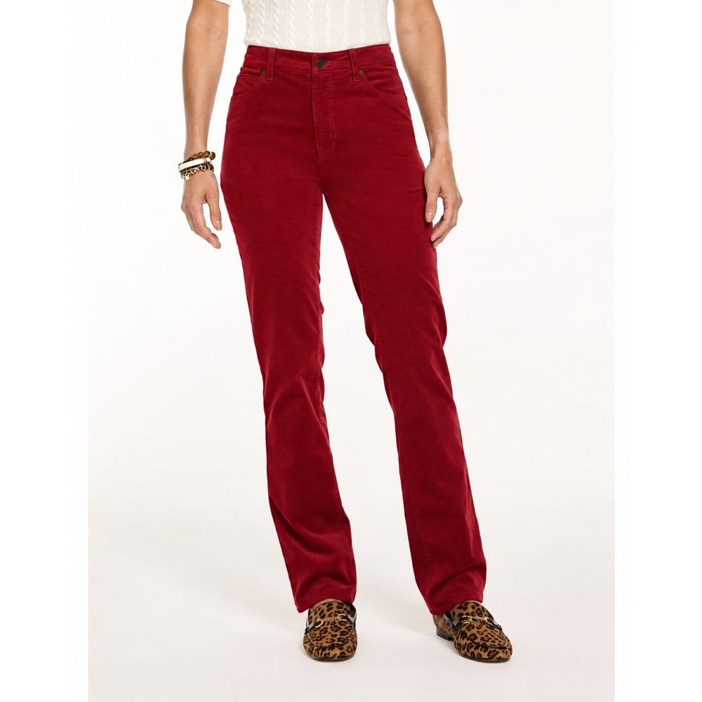 Talbots Curvy Fit Bootcut Corduroy Pants Red Size 8 NWT Stretch Cotton Trousers